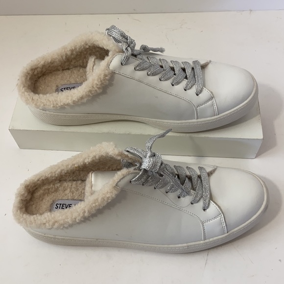 Steve Madden Alka fleece sneakers white Sherpa 9 - Picture 15 of 16